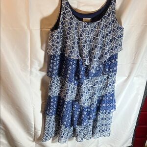 Blue Patterned Maxi Dress